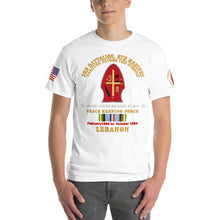 Load image into Gallery viewer, 3rd Battalion, 8th Marines - Peace Keeping - Lebanon 1984 with Armed Forces Expeditionary Ribbon - Short Sleeve T-Shirt