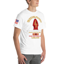 Load image into Gallery viewer, 3rd Battalion, 8th Marines - Peace Keeping - Lebanon 1983 with Service Ribbons - Short Sleeve T-Shirt