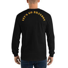 Load image into Gallery viewer, Men’s Long Sleeve Shirt - Lets Go Brandon - 1 Line - Back