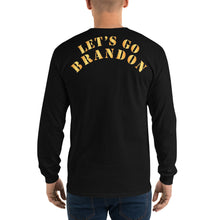 Load image into Gallery viewer, Men’s Long Sleeve Shirt - Lets Go Brandon - 2 Lines - Back