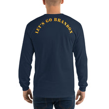 Load image into Gallery viewer, Men’s Long Sleeve Shirt - Lets Go Brandon - 1 Line - Back
