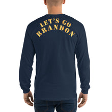 Load image into Gallery viewer, Men’s Long Sleeve Shirt - Lets Go Brandon - 2 Lines - Back