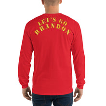 Load image into Gallery viewer, Men’s Long Sleeve Shirt - Lets Go Brandon - 2 Lines - Back