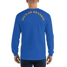 Load image into Gallery viewer, Men’s Long Sleeve Shirt - Lets Go Brandon - 1 Line - Back