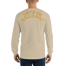 Load image into Gallery viewer, Men’s Long Sleeve Shirt - Lets Go Brandon - 2 Lines - Back