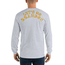 Load image into Gallery viewer, Men’s Long Sleeve Shirt - Lets Go Brandon - 2 Lines - Back
