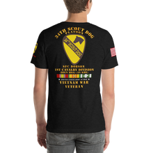 Load image into Gallery viewer, Short-Sleeve Unisex T-Shirt - 34th Scout Dog Plt - Vietnam War Vet SFC Dobson