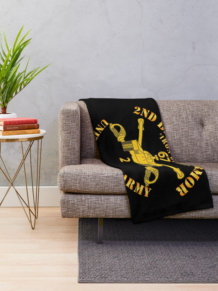 Army 2nd Bn 67th Armor Armor Branch Throw Blanket MIP Brand Store