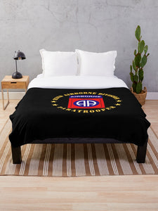 Army - 82nd Airborne Division - Paratrooper Throw Blanket