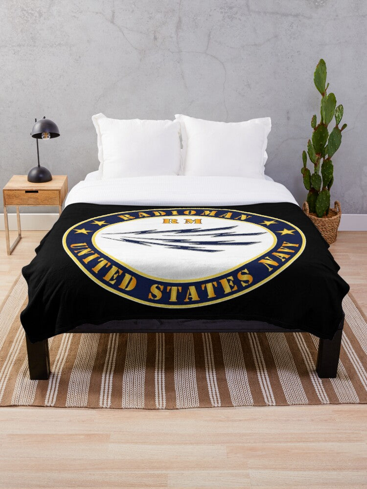 Navy Radioman RM US Navy Throw Blanket MIP Brand Store