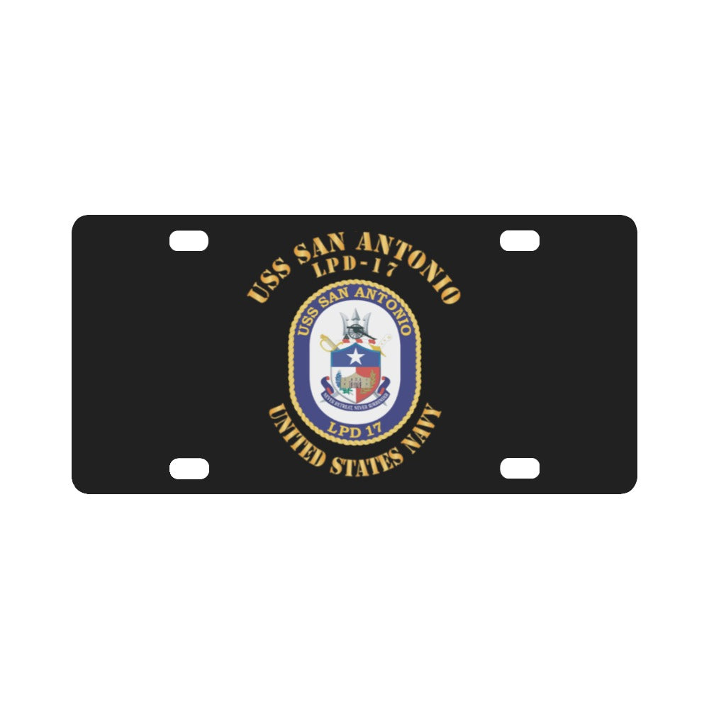 Navy - USS San Antonio (LPD-17) X 300 Classic License Plate