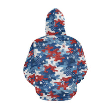 Load image into Gallery viewer, AOP Hoodie - Distressed American Flag Camo Pattern Men's All Over Print Hoodie (USA Size)
