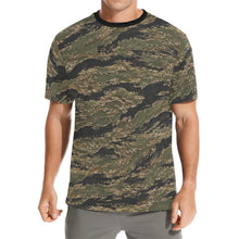 Load image into Gallery viewer, Distressed Tiger Stripe Camouflage Pattern Men's All Over Print Crew Neck T-Shirt
