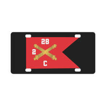 Load image into Gallery viewer, Army - C Brty, 2nd Battalion 28th Field Artillery Regiment - Red Wing Guidon X 300 Classic License Plate
