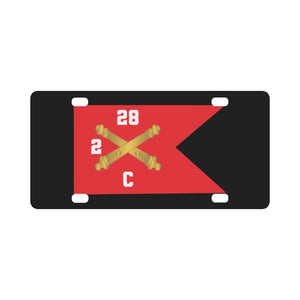 Army - C Brty, 2nd Battalion 28th Field Artillery Regiment - Red Wing Guidon X 300 Classic License Plate