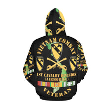 Load image into Gallery viewer, Men&#39;s All Over Print Hoodie (USA Size) (Model H13) - Vietnam Combat Veteran w 1st Cav DUI X 300
