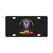 Load image into Gallery viewer, Army - 11th Airborne Division - Raid at Los Baños - WWII w PAC SVC Classic License Plate
