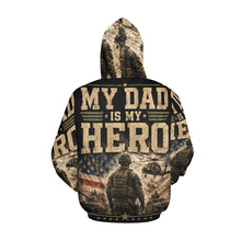 Load image into Gallery viewer, AOP Hoodie - My dad is my hero Men's All Over Print Hoodie (USA Size) (Model H13)
