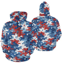 Load image into Gallery viewer, AOP Hoodie - Distressed American Flag Camo Pattern Men's All Over Print Hoodie (USA Size)
