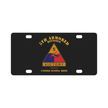 Load image into Gallery viewer, Army - SSI - 5th Armored Division w Name Tape - Victory - US Army X 300 Classic License Plate
