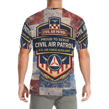 Load image into Gallery viewer, Men's All Over Print Crew Neck T-Shirt - Tribute Tee - Civil Air Patrol
