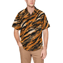 Load image into Gallery viewer, tiger-fur camouflage Men's All Over Print Hawaiian Shirt With Chest Pocket
