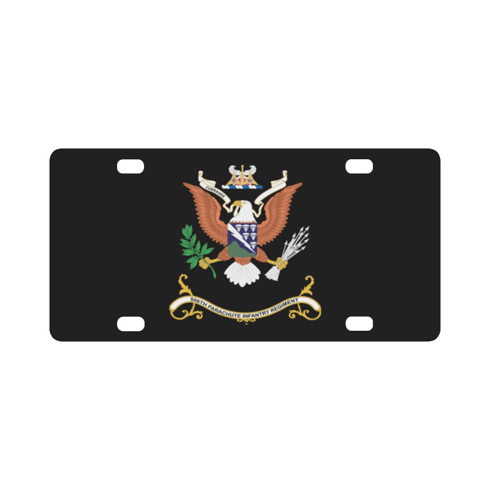 Army - Regimental Colors - 506th Parachute Infantry Regiment - CURRAHEE X 300 Classic License Plate