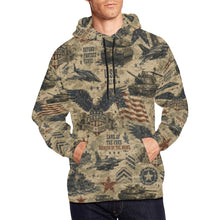 Load image into Gallery viewer, AOP Hoodie - Vintage Military Americana Men's All Over Print Hoodie (USA Size)
