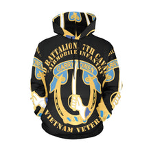 Load image into Gallery viewer, Men&#39;s All Over Print Hoodie (USA Size) (Model H13) - 2nd Battalion, 7th Cavalry - Vietnam Veteran
