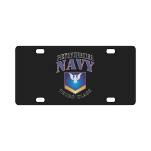 NAVY - Rank - E4 - PO3 - Gold w White X 300 Classic License Plate