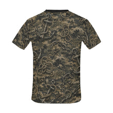 Load image into Gallery viewer, Worn USN Nautical Camouflage Pattern Men's All Over Print Crew Neck T-Shirt
