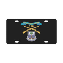 Load image into Gallery viewer, Army - 118th Infantry Regiment w Ribbon - Br - DUI X 300 Classic License Plate
