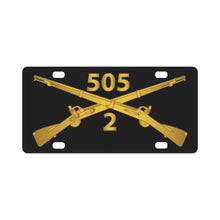 Load image into Gallery viewer, Army - 2nd Bn, 505th Infantry Regiment Branch wo Txt X 300 Classic License Plate
