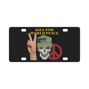 Army - Ranger Patrol Cap - Skull - Kill for World Peace X 300 Classic License Plate