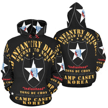 Load image into Gallery viewer, Men&#39;s All Over Print Hoodie (USA Size) (Model H13) - 2nd Infantry Div - Camp Casey Korea - Tong Du Chon
