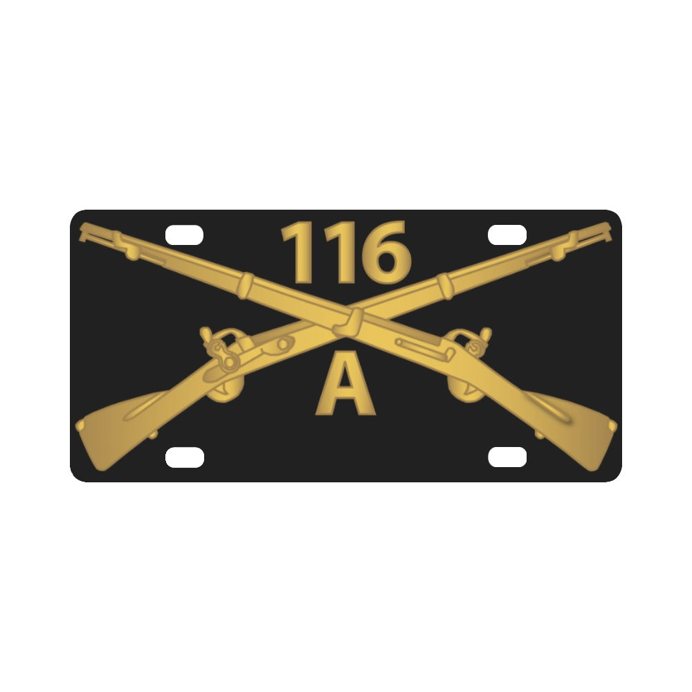 Army - 116th Infantry Regiment Branch - Alpha Company wo Txt Classic License Plate