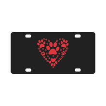 Load image into Gallery viewer, Big Heart - Made w Dog Paw Prints X 300 Classic License Plate
