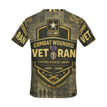 Load image into Gallery viewer, Men's All Over Print Crew Neck T-Shirt - Tribute Tee - United States Army Combat Wounded Veteran
