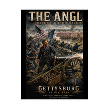 Load image into Gallery viewer, Matte Poster - Union Battery - Lt Alonzo Cushing - 3 July 1963 Tribute Tee - Gettysburg, PA, "The Angle"
