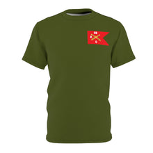 Load image into Gallery viewer, Unisex Cut &amp; Sew Tee (AOP) - C Battery,  2nd Bn 28th Artillery - 210th FA Bde - Ansbach Germany  w M109 w Overseas Cold SVC
