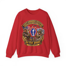 Load image into Gallery viewer, Crewneck Sweatshirt - Army - 442nd Airborne Infantry Regimental Combat Team - 3D - Enhanced with EUR WWII SVC
