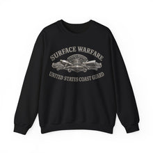 Load image into Gallery viewer, Crewneck Sweatshirt - USCG - Surface Warfare w txt - 3D - Enhanced
