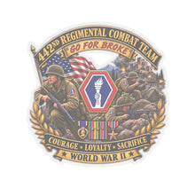 Load image into Gallery viewer, Kiss-Cut Stickers - Army - 442nd Infantry Regimental Combat Team - 3D - Enhanced with EUR WWII SVC
