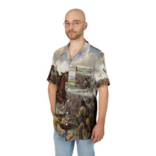 Load image into Gallery viewer, AOP - General Custer at the Battle of Little Bighorn - Vintage-Inspired Unisex Hawaiian Shirt, Casual Beach Wear, Vacation Shirt, Bohemian Style, Summer Wardrobe Essential, Unique Gift for [...]

