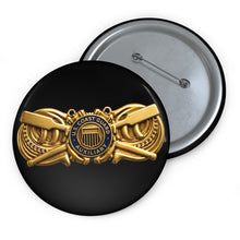 Load image into Gallery viewer, Custom Pin Buttons - USCG - Coxswain - Auxiliary wo txt - 3D - Enhanced
