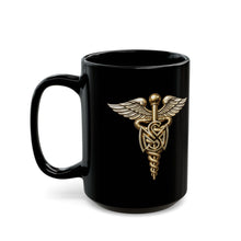 Load image into Gallery viewer, Black Mug  (15oz) - Army Medical Corps Branch Insignia - 3D - Enhanced
