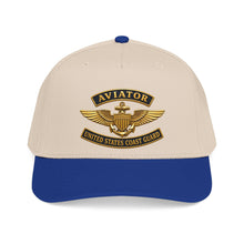 Load image into Gallery viewer, Mid Profile Baseball Cap - USCG - Aviator Badge w txt - 3D - Enhanced
