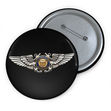 Load image into Gallery viewer, Custom Pin Buttons - USCG - Aviator Badge - Auxiliary wo txt - 3D - Enhanced
