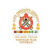 Load image into Gallery viewer, Kiss-Cut Stickers - 54th Ordnance Company - ORD Emblem - Ammo Dumpers - Long Binh, Vietnam Vet w VN SVC X 300
