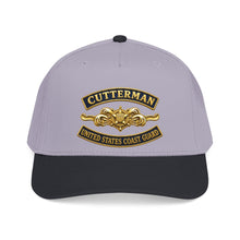 Load image into Gallery viewer, Mid Profile Baseball Cap - USCG - Cutterman - Officer w txt - 3D - Enhanced

